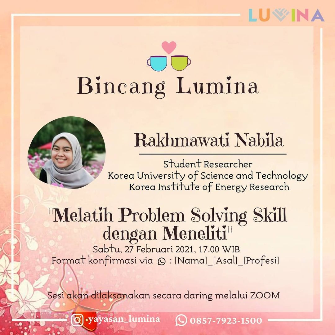 Bincang Lumina: Melatih Problem Solving Skill dengan Meneliti